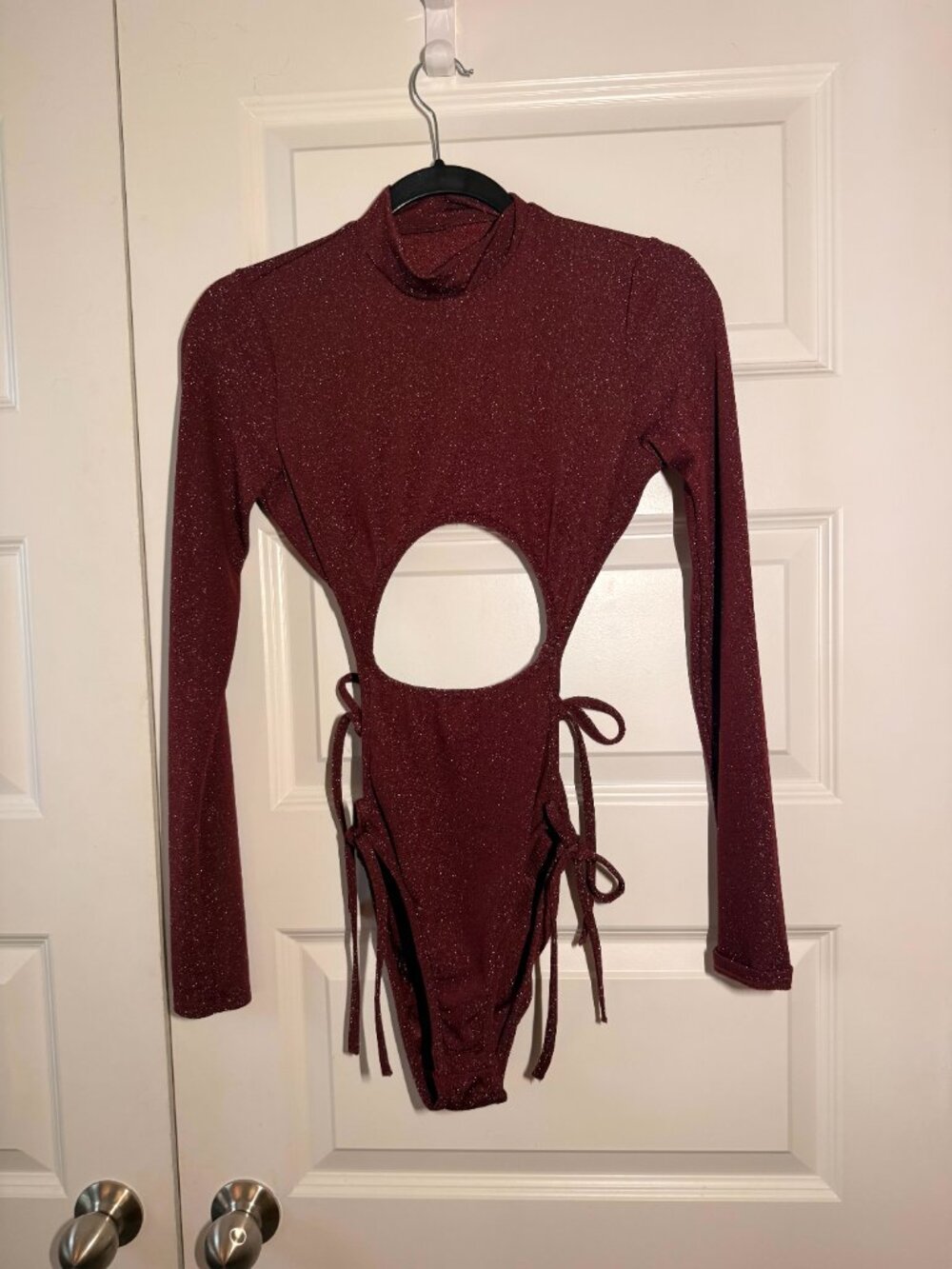 Savage X Fenty Sleep & Shine Strappy Teddy | Red Cocoa | Size M